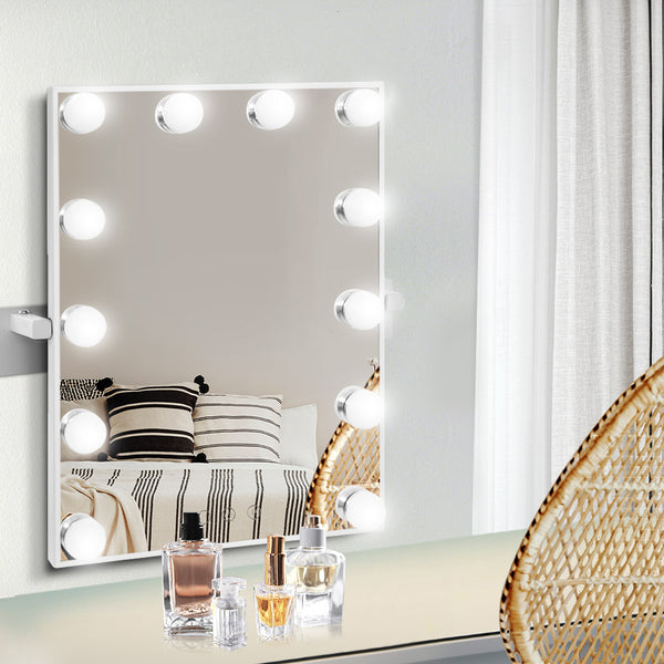 Hollywood Makeup Mirror 12 Dimmable LED Wall Mount Touch Control 30x40cm