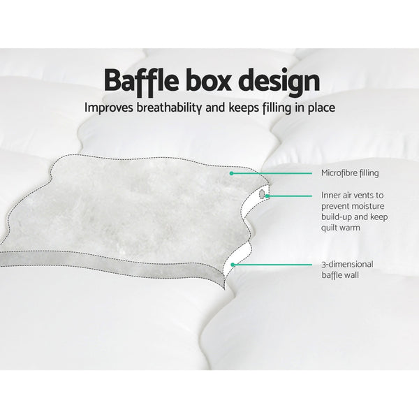Giselle Bedding Microfibre Mattress Topper Pillowtop Queen