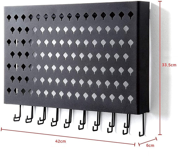 Wall Mounted Earring Jewellery Hanger Organizer Holder 109 Holes 19 Hooks Black