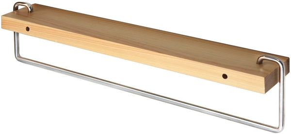 Wall Mount Solid Wood Shelf Towel Rail Rack Bar Holder Bathroom Organizer Hanger