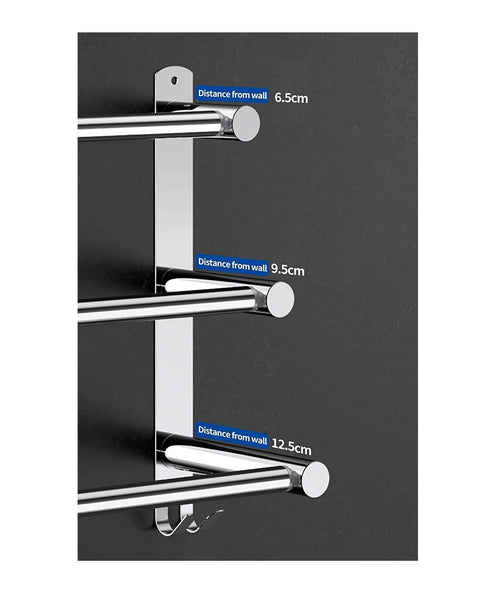 3 Bar Adjustable 45-75cm Towel Rail Bar Rack