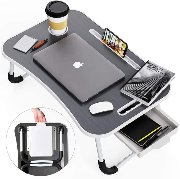 Carla Home Foldable Breakfast Laptop Bed Desk Table Tray Cup Holder 11" - 17"