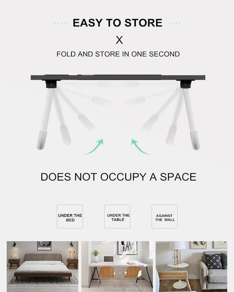 Carla Home Foldable Breakfast Laptop Bed Desk Table Tray Cup Holder 11" - 17"