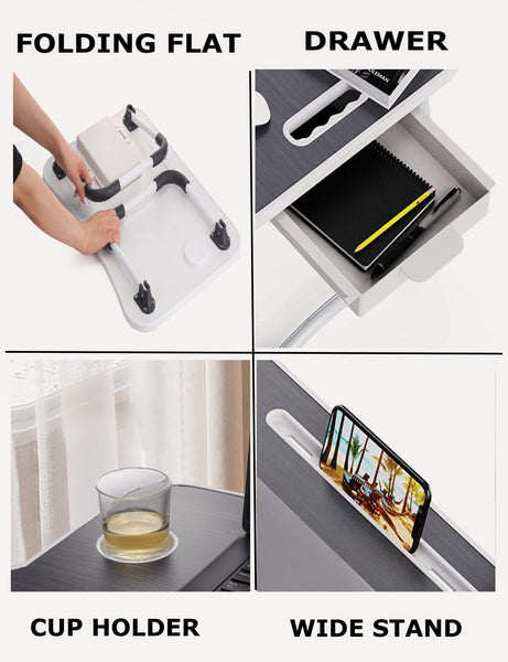 Carla Home Foldable Breakfast Laptop Bed Desk Table Tray Cup Holder 11" - 17"
