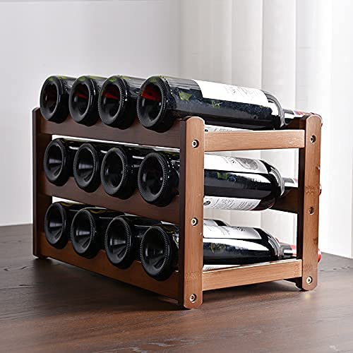 12 Bottle 3 Layer Bamboo Wine Storage Rack
