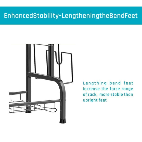 Stainless 2 Tier Dish Drying Rack Utensil Holder Cutting Board Holder Black