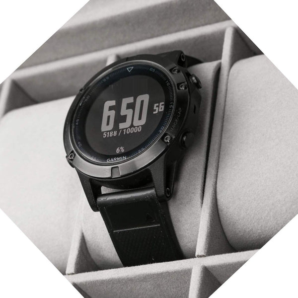 12 Slot PU Leather Lockable Watch Jewellery Storage Box Case Black