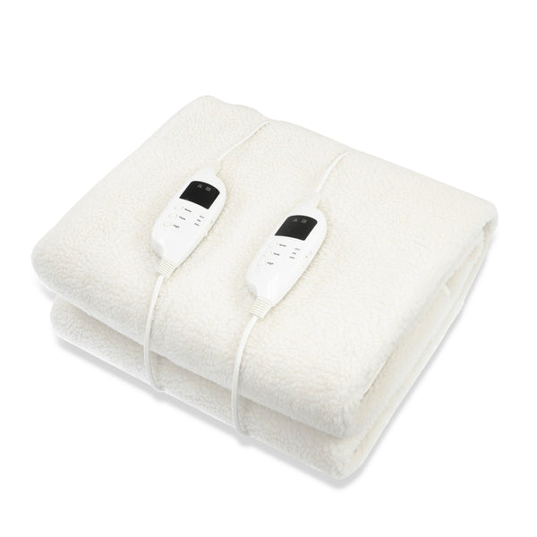 Laura Hill Electric Blanket Fleece Dual LED Control 9 Levels Timer 40cm Double