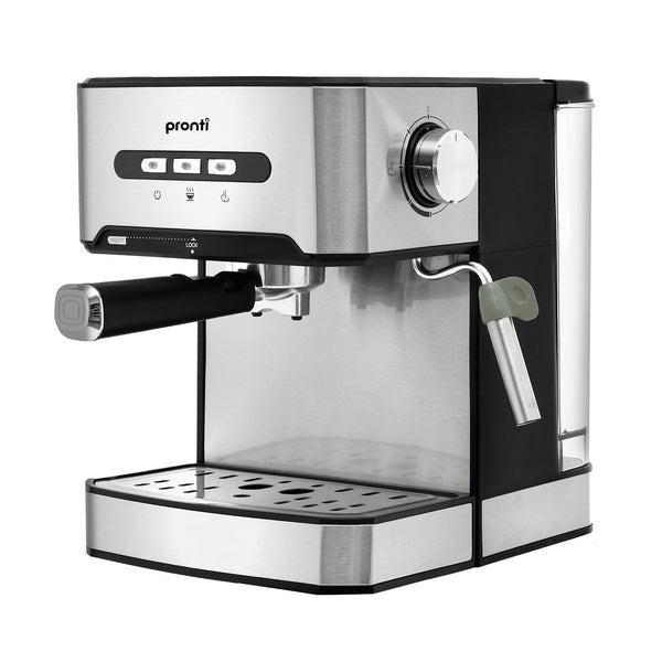 Pronti 1.6L Stainless Automatic Coffee Espresso Machine Steam Frother 1.6L 20 Bar