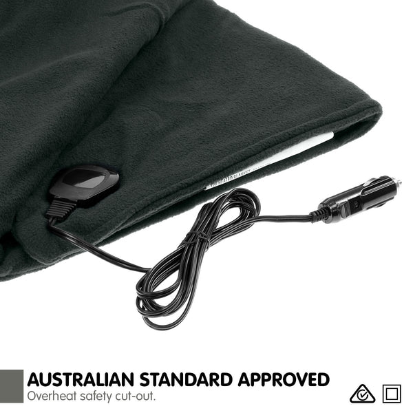 Laura Hill Heated Electric Car Blanket 150 x 110cm 12v Black