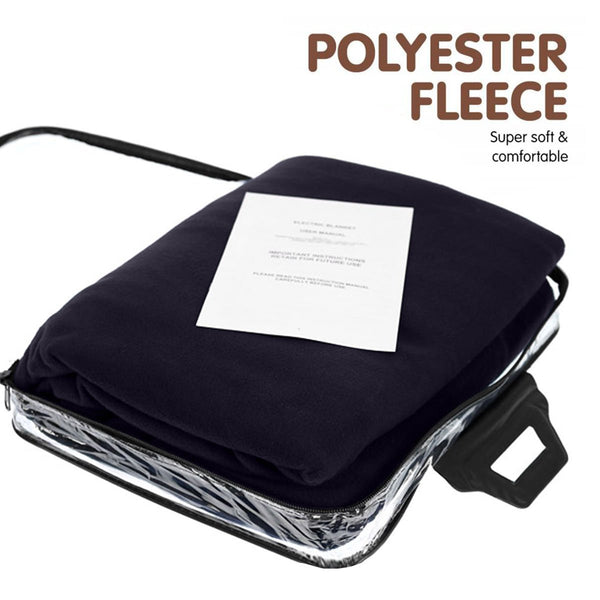 Laura Hill Heated Electric Car Blanket 150 x 110cm 12v Blue