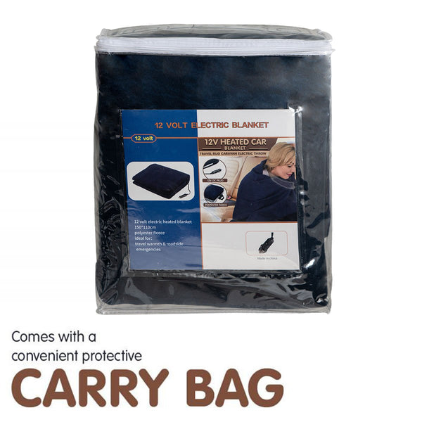 Laura Hill Heated Electric Car Blanket 150 x 110cm 12v Blue
