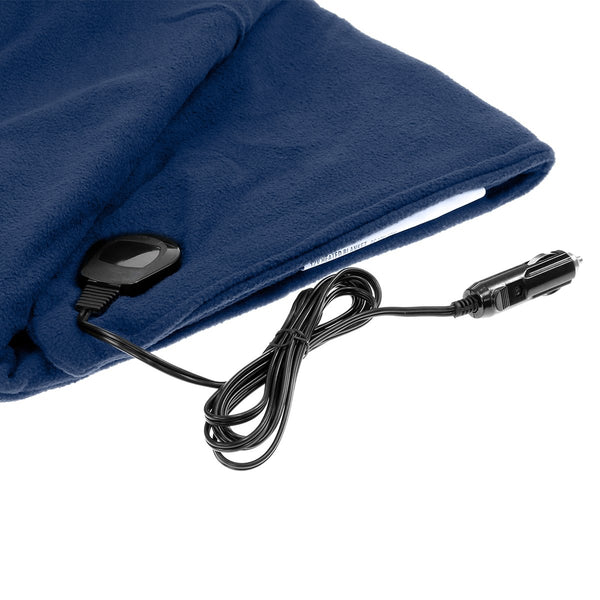 Laura Hill Heated Electric Car Blanket 150 x 110cm 12v Navy Blue