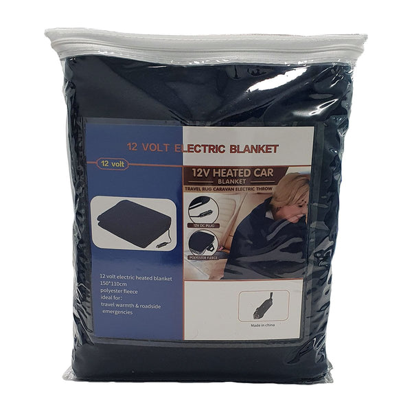 Laura Hill Heated Electric Car Blanket 150 x 110cm 12v Navy Blue