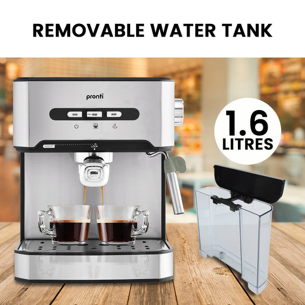 Pronti Toaster Kettle Coffee Espresso Maker Machine Breakfast Set Bundle Black