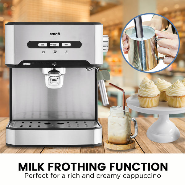 Pronti Toaster Kettle Coffee Espresso Maker Machine Breakfast Set Bundle Black