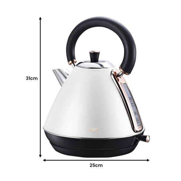 Pronti Toaster Kettle Coffee Machine Breakfast Set Bundle White