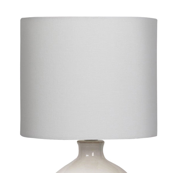 Sarantino Ceramic Coffee Side Table Lamp Light Cream White Shade