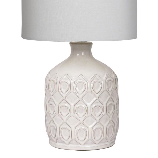 Sarantino Ceramic Coffee Side Table Lamp Light Cream White Shade