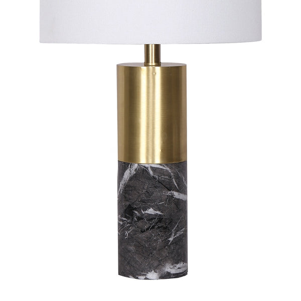 Sarantino Metal Marble Coffee Side Table Lamp Light Black White Shade