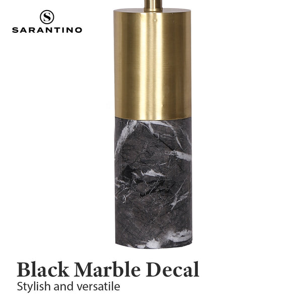 Sarantino Metal Marble Coffee Side Table Lamp Light Black White Shade