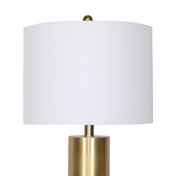 Sarantino Metal Marble Coffee Side Table Lamp Light Brass White