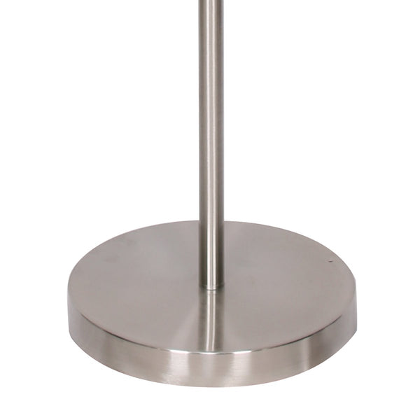 Sarantino Brushed Nickel Height Adjustable Metal Floor Lamp Light White Shade