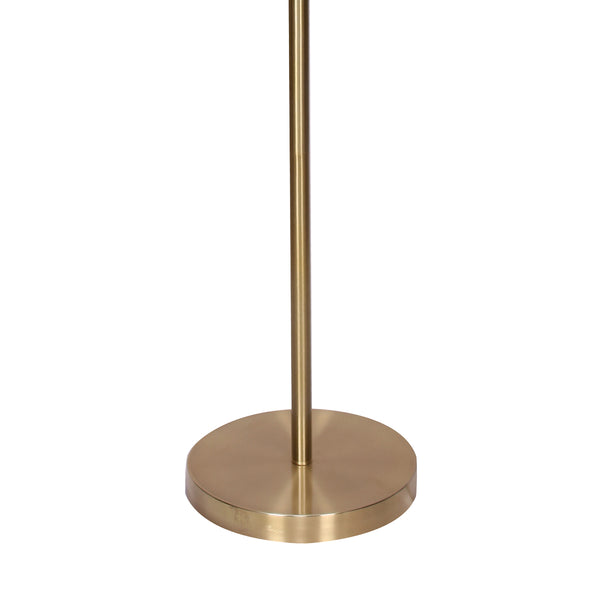 Sarantino Brushed Gold Height Adjustable Metal Floor Lamp Light White Shade