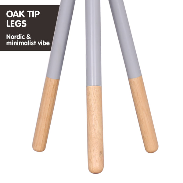 Sarantino Tripod Side Desk Lamp Light Metal Wood Nordic Minimalist Grey