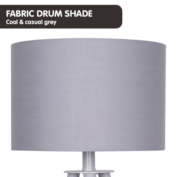 Sarantino Tripod Side Desk Lamp Light Metal Wood Nordic Minimalist Grey