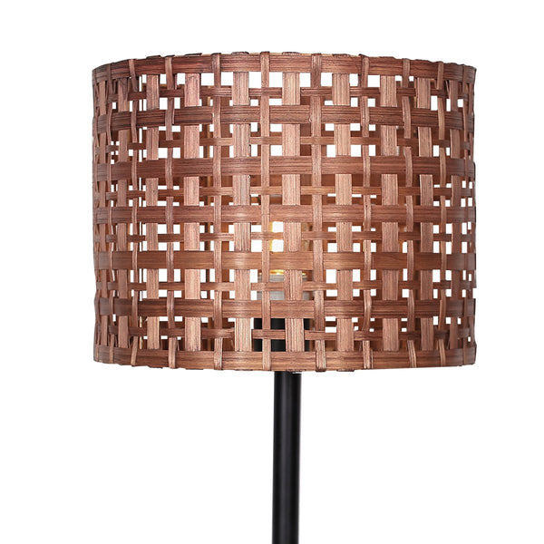 Sarantino Rattan Coffee Side End Table Lamp Light Black Marble Base