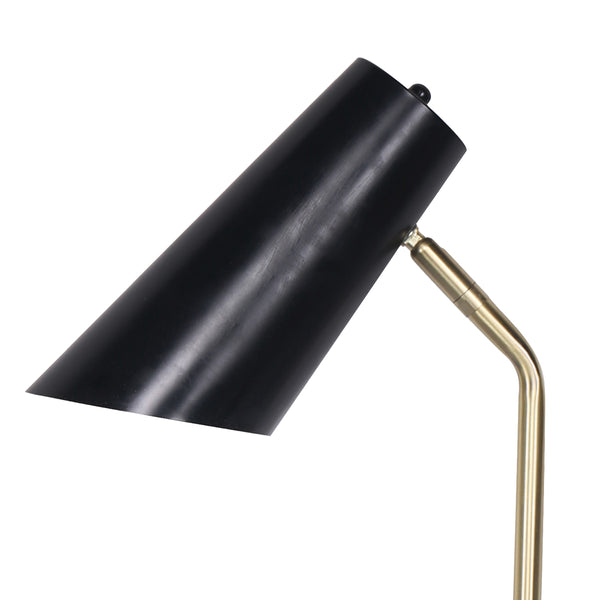 Sarantino Electric Reading Light Bedside Table Lamp Brass Finish Black