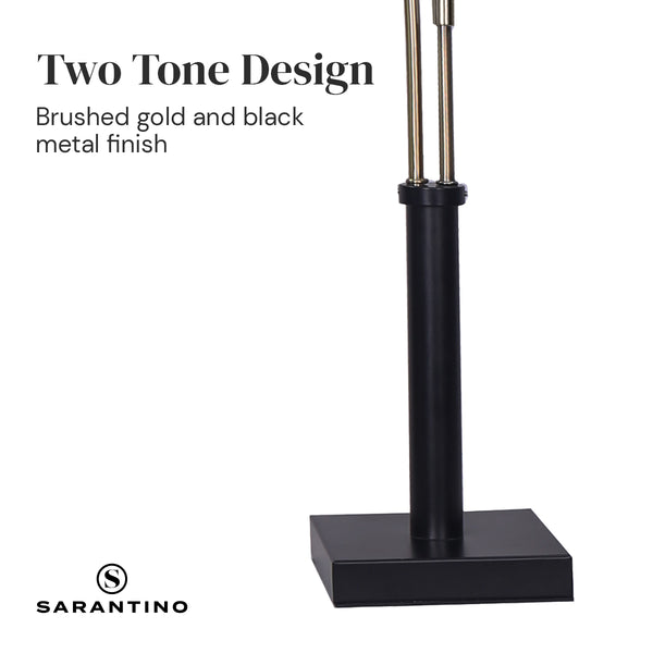 Sarantino LED Metal Table Desk Lamp Adjustable 2 Lights Brushed Gold Black