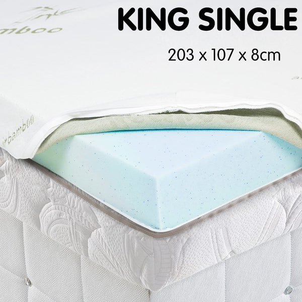 Laura Hill Cool Gel Memory Foam Mattress Topper King Single