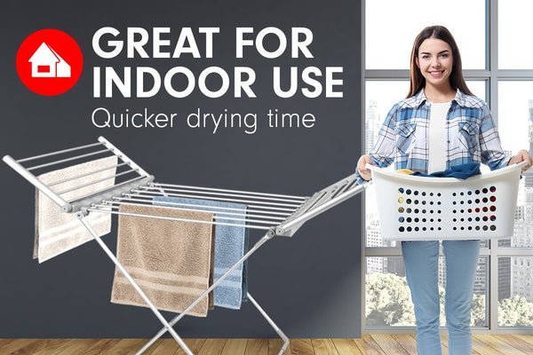 Pronti Heated Towel Clothes Rack Dryer Warmer Airer Hanger Laundry 230W