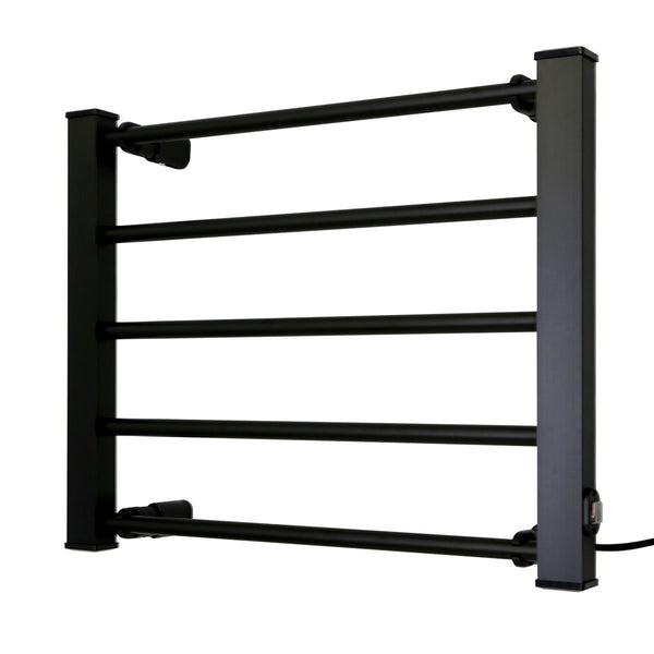 Pronti Aluminium Heated Towel Rail Rack Electric Bathroom Warmer Black