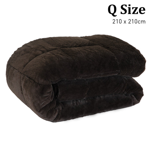 Laura Hill 600GSM Faux Mink Comforter Quilt Blanket Queen