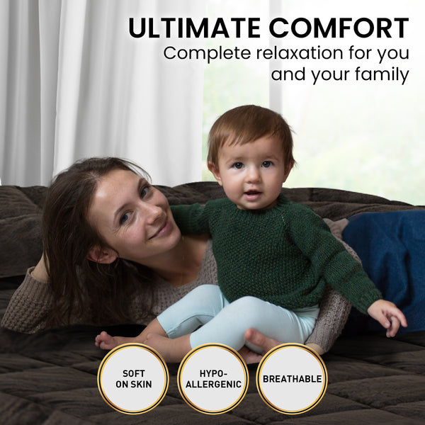 Laura Hill 600GSM Faux Mink Comforter Quilt Blanket Queen