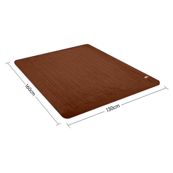 Laura Hill Heated Electric Throw Blanket Coral Fleece 9 Settings Brown 160 x 130cm