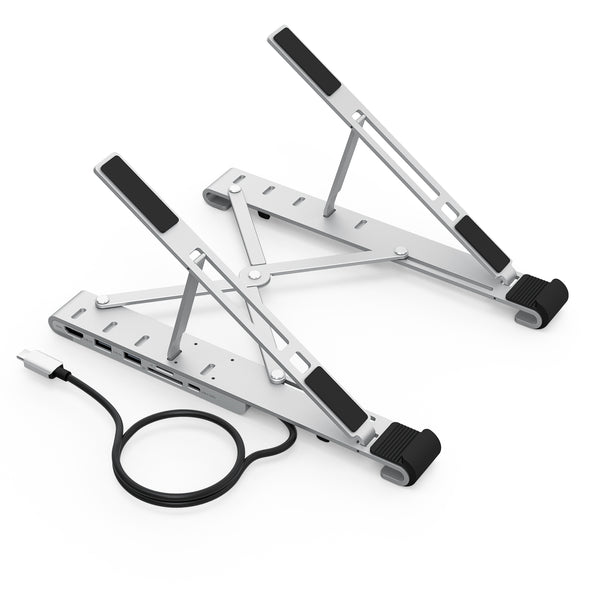 Choetech 7-in-1 USB-C Multiport Adapter Foldable Adjustable Laptop Stand Holder
