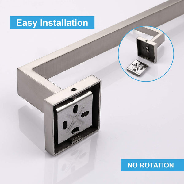 Stainless Square Hand Towel Holder Hanger Wall Mount Bathroom Kitchen