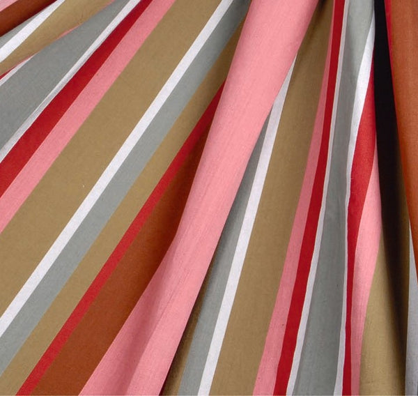 Corban Rose Pink Brown Striped Cushion Cover Rectangle 35x70cm