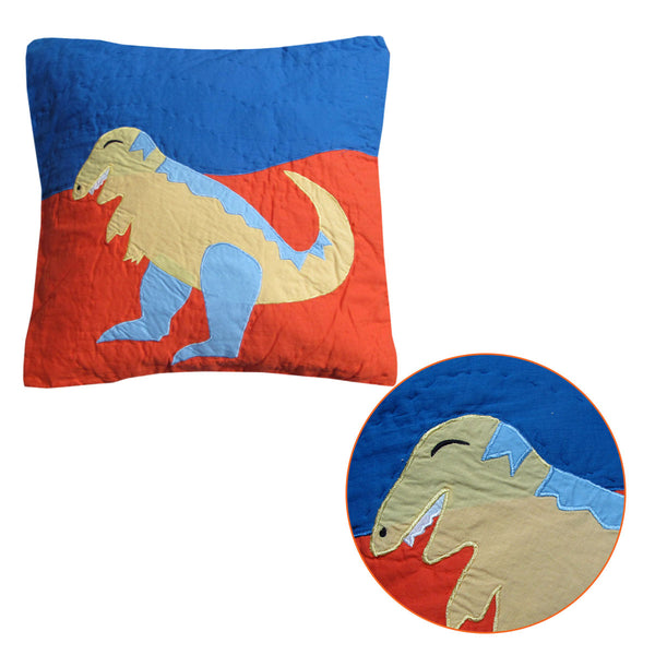 Dinosaur Embroidered Filled Cushion Square 40cm