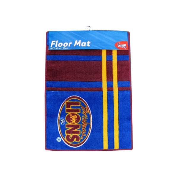 Brisbane Lions AFL Rubber Backed Floor Mat Rug Carpet 55 x 85cm