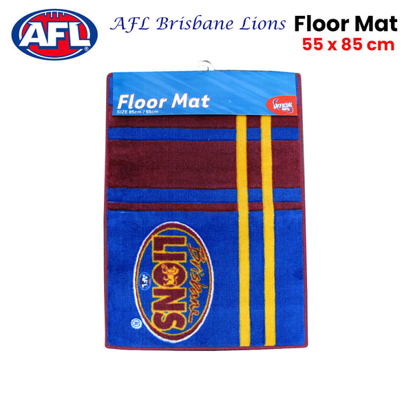 Brisbane Lions AFL Rubber Backed Floor Mat Rug Carpet 55 x 85cm
