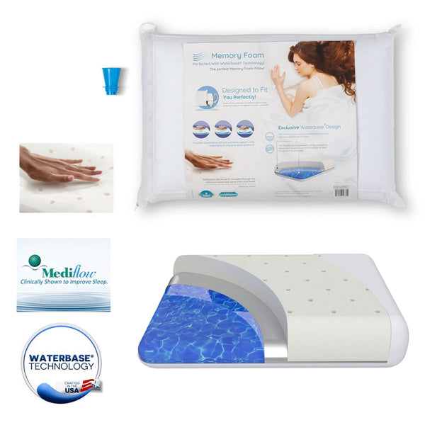 Mediflow Waterbase Neck Cervical Support Memory Foam Water Pillow 46 x 66 cm