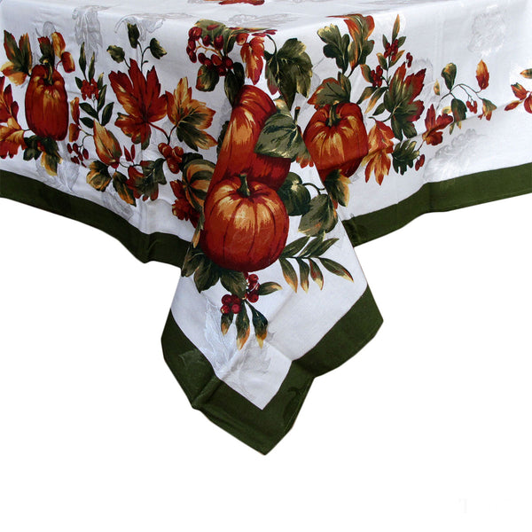 Christmas Xmas Pumpkin Jacquard Tablecloth 152 x 213cm