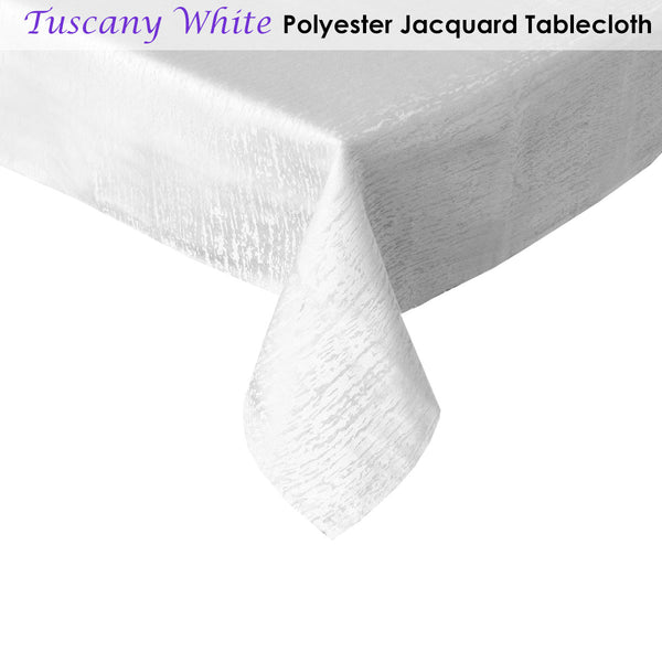 Tuscany Textured Jacquard Tablecloth Rectangular 150 x 210cm White