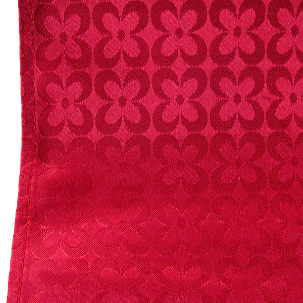 Floral Satin Jacquard Table Runner Cherry Red 30 x 160cm