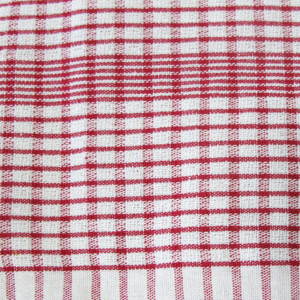 Set of 3 Jumbo Cotton Checked Tea Towels 60 x 90cm Red